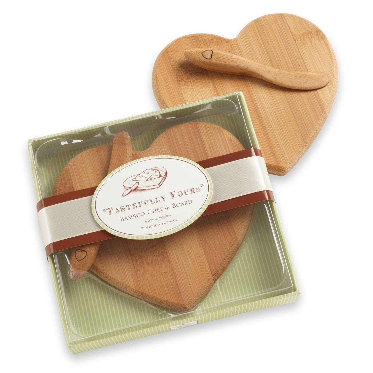 Kate Aspen&#xAE; &#x22;Tastefully Yours&#x22; Heart-Shaped Bamboo Cheese Board Set, 2ct.